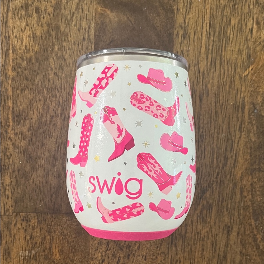 Swig Pink Cowboy Boot Stemless Tumbler